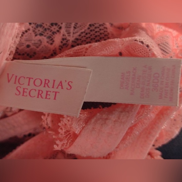 Victoria’s Secret Light Pink Dream Angels Racerback Demi Push-up Bra 36DD - Picture 3 of 3